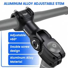 CNC RMIOTT Adjustable Bicycle Stem 90mm 110mm, 60 Degree Angle, Suitable For 25.4mm 31.8mm Handlebars, Mountain Road Bike Cycling Accessories - Black - View 6