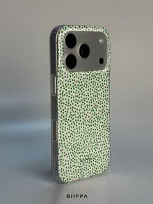 GIIPPA 1 Stück Handyhülle mit weißem Hintergrund und grünem dichtem Polka-Dot-Muster, kompatibel mit Handy 17 Pro Max, Handy 16 Pro Max, 15 Pro Max, 14 Pro Max, koreanischer Stil, hochwertige modische und lustige Handyhülle, kompatibel mit 11/12/13/14/15/16 Pro Max Plus, elegantes Design, geeignet für Männer und Frauen, perfektes Geschenk für die Freundin zu Weihnachten, Valentinstag, Ostern, Hochzeitssaison und Geburtstag! - Grün - Übersicht 2