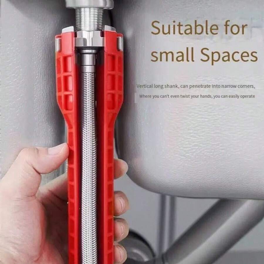 1pc Heavy Duty 5-In-1 Multi-Function Sink Wrench, Heavy Duty Plastic Construction, Integrated Design, With Pentagonal Socket And Pentagonal Socket Head - Multicolor - View 1