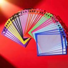 10pcs Reusable Dry-Erase File Pockets Set, Large Writable Erasable Storage Bags, Transparent Plastic Document Protectors, Teacher Classroom Teaching Aids, Learning Supplies, Back To School Supplies - Sets - View 11