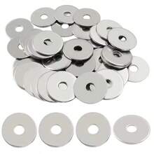 50pcs M6 Flat Washers Metal Gaskets, Indoor/Outdoor Universal Rust-Proof - Silver - View 6