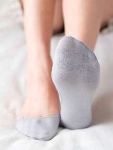 chuanwa（2） 1/5/10 Pairs Women Invisible No Show Non Slip Silicone Gel Bottom Thin Breathable Liner Socks Low Cut Hidden Boat Socks - Multicolor - View 6