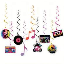 9pcs Disco Party Decorations, Music Note Record Disco Birthday Party Decor, Vintage Disco Theme Birthday Decorations - Disco Party Decorations - View 3
