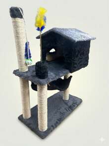 Arranhador P/gatos Com Casinha Pop 2 Andares Playground - Marrom Claro - Visão 6