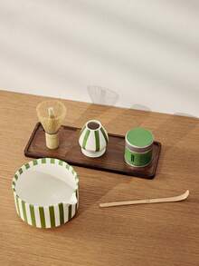 Haus Hana Black Striped Japanese Matcha Tea Set – Complete Whisking Kit With Bowl, Whisk, Scoop & Gift Box - Multicolor - View 7