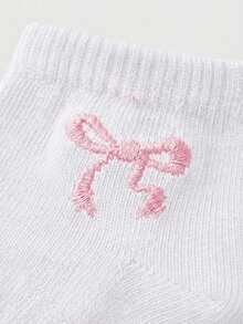 1/3/5/10 Pasang Kaos Kaki Wanita Motif Simpul Pita, Kaos Kaki Pendek Lembut dan Bernapas, Kaos Kaki Kasual Lucu untuk Semua Musim - Putih - View 4