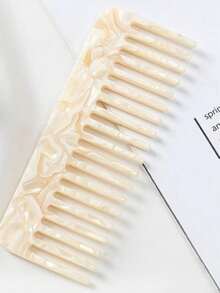 1pc Wide-Tooth Hair Comb, Cream White Glass Comb, Portable Wide-Tooth Comb For School, Anti-Static, Suitable For All Hair Types, Reduces Tangling And Frizz, Hair Styling Set, Hair Care Tool Set, Holiday Essential, Ideal For Bathroom And Travel - Multicolor - View 5