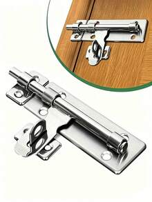 1pc Stainless Steel Sliding Latch With Screws, Suitable For Cabinets, Wardrobes, Sheds, Doors, Home Office Garage Storage, Household Door Locks, Shed Security Locks, Cabinet Locks, Home Security Locks - Multicolor - View 2