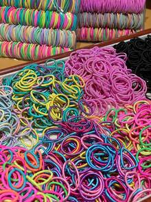 50/200/500 pezzi - Nuovi elastici per capelli sottili in colori misti casuali, fasce di gomma per acconciature e trecce per ragazze, accessori per capelli alla moda e versatili - Multicolore - Visualizzare 3