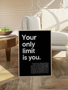 1件「Your Only Limit Is Yourself」勵志海報，現代極簡黑白畫布印畫，適合健身房、辦公室、客廳、臥室裝飾，自我限制信念牆面藝術替代款，高品質畫布牆飾 - 彩色 - 查看 5