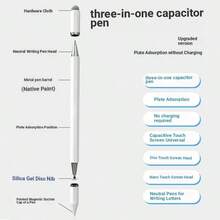 P+7 通用 3 合 1 電子觸控筆 觸控螢幕筆,適用於 iPad 平板電腦、手機、Android 與 iOS 系統平板電腦與手機、學習機,適合筆記、繪圖、影片編輯與照片修圖,高精度超靈敏,含 3 個筆尖(2 個觸控筆尖與 1 個尖筆尖),金屬筆身 - 黑色 - 查看 6
