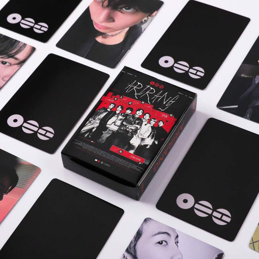 55 Stück K-POP BT5 ARIRANG Album Merchandise Karten, R M, SU GA, J-H0 Pe, Ji Min, V, Jung K00k Einzelporträt-Fotokarten, einschließlich neuester Einzelbilder, geeignet für K-Pop-Fans zum Fotografieren und Sammeln als Unterstützungsartikel - Verschiedenfarbig - Übersicht 1