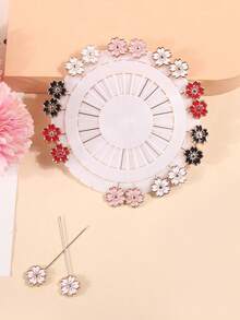 1 Pack 20pcs New Vintage Resin Middle Eastern Brooch Scarf Pins, Suitable For Daily Use, Random Color Shipping - Multicolor - View 2