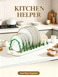 Keuken afdruiprek, afneembaar verstelbaar afdruiprek, komrek, bordenrek, multifunctioneel kruidenzakjesopbergrek, vaatopbergrek, keukenopbergrek, kleine keukenorganisatie, huurkeukenopslag, aanrechtbladopslag, kruidenzakjesopbergrek, verticaal kruidenzakjesopbergrek, kastkom- en bordenrek - Aanrechtrek voor borden en kommen - Bekijken 5