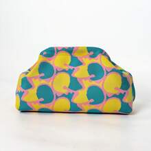 Regalo del Día de la Madre, Bolso de Mano de Punto con Estampado de Bloques de Color de Arte Abstracto, Bolsa de Playa Plegable, Cartera Ligera para Mujer, Bolsa de Maquillaje, Bolso Casual, Bolsa Organizadora de Viaje, Regalo Ideal para Vacaciones y Cumpleaños - Multicolor - Ver 12
