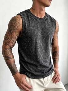 ZYNTH BALENO Tank Top Tanpa Lengan Kasual Leher Bulat untuk Pria di Musim Panas - Hitam - View 6