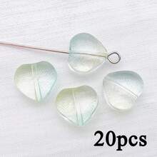 20pcs Glass Transparent Heart-Shaped Perforated Beads Jewelry Making DIY Earrings Pendant Various Design Charms For Jewelry Making Bracelets Necklace - Multicolor - View 15