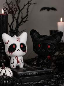 3.94-In Halloween Vampire Cat Plush Toys, Soft Gothic Ghost Plush Doll.Silicone Baby Doll Full Silicone Body Plush Anime Figure Stuffed Animal Teddy Bear Plushies Crunchy Soap Office/Room Decor Squishy Christmas/Halloween Decor Squishy Toys - Multicolor - View 1