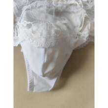 Best SellerSoft And Comfortable Breathable Underwear, Low Waist Underwear, With Fashionable Pouch Design,2pcs Men's Sexy Thong Underwear, Lace Skirt, - 2pcs Black+White - View 7