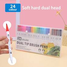 12/24/36/48pcs Dual Tip Colorful Marker Art Pen Set (Diagonal Box, Gift Box Packaging), Suitable For Adult Coloring Books, Christmas Card Drawing, Note-Taking, Carving, Calligraphy, Journaling, Back To School - Multicolor - View 13