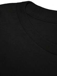Abstract Picture Printed Short-Sleeved Shirt, 100% Cotton - 黑色 - 查看 5