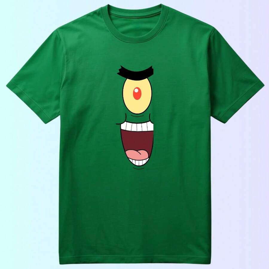 Camiseta Turma do Bob Esponja Patrick Sirigueiro Sandy Plankton Estampada - Verde - Visão 1
