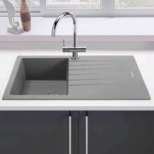 Cookology PISA/GR Pisa Composite Granite Kitchen Sink And Drainer - Grey - 彩色 - 查看 6