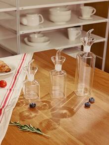Haus Hana 1 pieza Botella de vidrio para aceite, dispensador de aceite transparente, lata de aceite, recipiente para condimentos, utensilio de cocina, suministros de cocina, accesorio de cocina - Multicolor - Ver 3