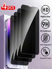 4 buah, Pelindung Layar Privasi Cakupan Penuh, Film Pelindung Anti-Mata-mata dan Bahan dengan Kekerasan Tinggi, Anti Gores dan Anti Benturan, Pemasangan Mudah, Pas dengan Bodi, Tidak Terganggu oleh Casing, Layar Sentuh Halus Tanpa Lag, Kompatibel dengan Apple 11/12/13/14/15/16/16 Plus/16 Pro/16 Pro Max/17/17 Plus/17e/17 Pro/17 Pro Max Semua Model Seri - Hitam - View 26