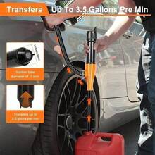 Electric Fuel Transfer Pump, Portable Battery Powered Hand Fuel Pump, Battery Gas Pumps Universal Fit For Vehicles, Boats, Lawn Equipment, Emergency & Home Use(Black Orange) - Default - View 4