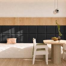 1pc 13.77x13.77in Self-Adhesive Soft Padded Headboard Wall Panel, Wall Soft Padding, Wall-Mounted Headboard Sound-Absorbing Wall Panel - A - View 9