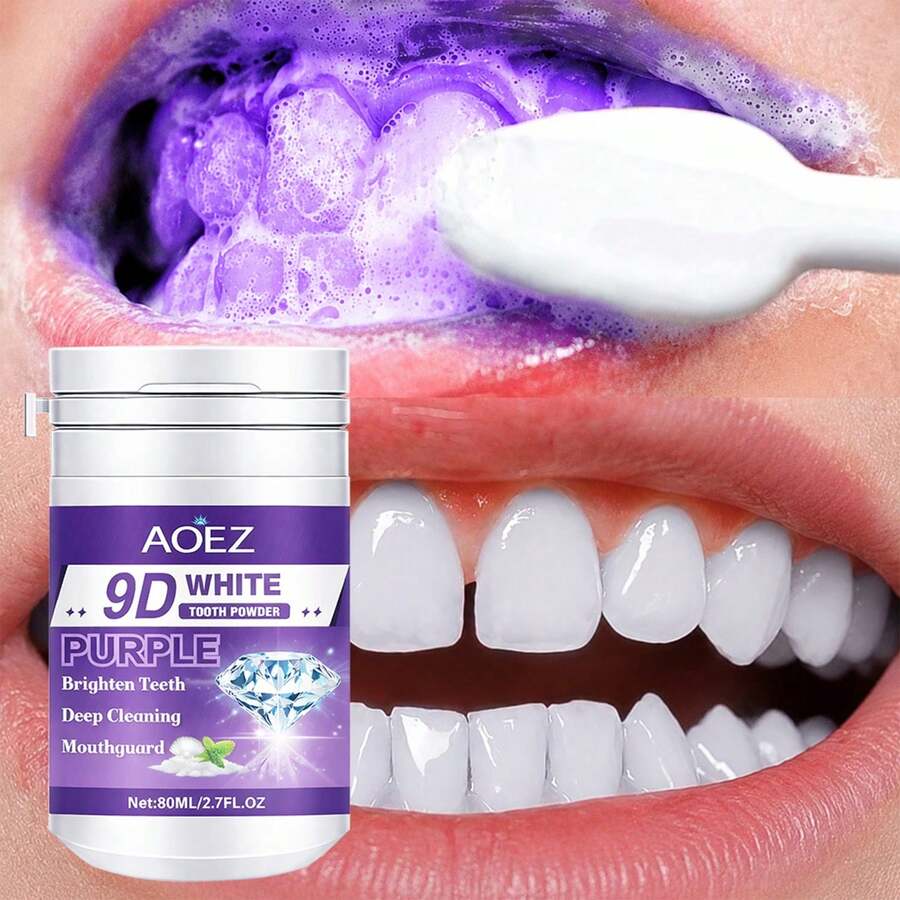 New Purple Teeth Whitening Powder, Deep Cleaning, Fresh Breath, Teeth Whitening Purple Powder, Portable Whitening Powder For Home And Travel, Cleaning Powder For Home Use, Purple Powder For Hotel Daily Use - Teeth Whitening Powder - View 1