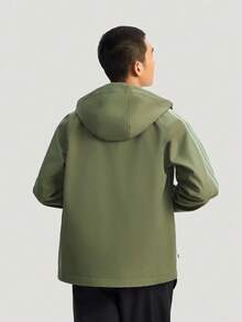 Adidas 男士 TH Softshell 梭織連帽外套 KR2497 - 綠色 - 查看 4