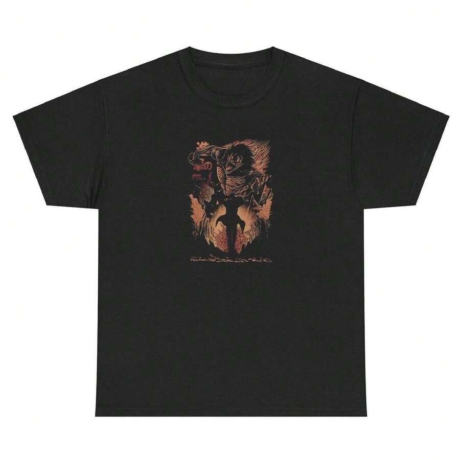 Vintage-T-Shirt für Anime- und Manga-Fans, ideal für den Sommer - Schwarz - Übersicht 1
