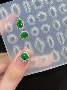New Versatile Practical Egg-Shaped Gemstone Vintage Nail Art Mold - Clear - View 10