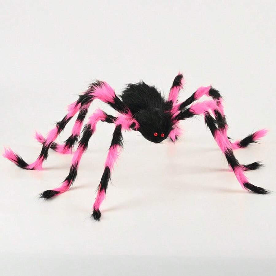 Prank Giant Triangle Spider Web Halloween Decoration Prop Plush Spider For Holiday Party, Random Color - Multicolor - View 1
