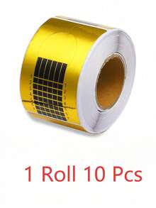 1 Roll 10pcs Gold Light Therapy Nail Extension Paper Tray - Gold - View 8