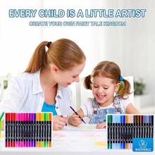 12/24/36/48pcs Dual Tip Colorful Marker Art Pen Set (Diagonal Box, Gift Box Packaging), Suitable For Adult Coloring Books, Christmas Card Drawing, Note-Taking, Carving, Calligraphy, Journaling, Back To School - Multicolor - View 7