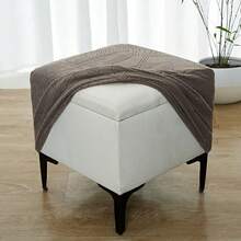 1 cái vỏ bọc ghế đôn vuông jacquard co giãn, bọc kín toàn bộ cho ghế đôn sofa phòng khách - Nhiều màu - Xem 8