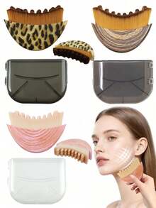 Lymphatic Drainage Face Brush - Dry Brushing Massager For Facial Contouring & Jawline Sculpting - Ergonomic Design For Precise Skin Fit & Fatigue Relief. - Multicolor - View 3