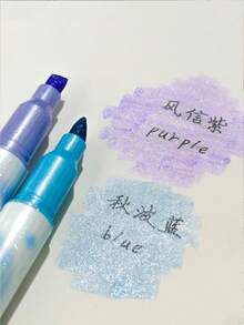 6pcs/Pack. Glitter Fluorescent Pens, Bright Colors, Large Capacity, Suitable For Highlighting, Note Marking, Planner Decoration, Doodling, Daily Study, Office Work, Handmade DIY Creation. Student Stationery. - Flash Highlighter - View 8