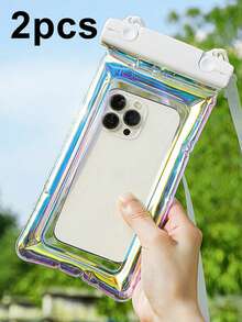 1pc Waterproof Phone Pouch, Touchscreen Compatible Floating Water Park Equipment Bag, Professional Phone Case, Transparent Ultra-Waterproof Phone Shell For Photography - Multicolor - View 15