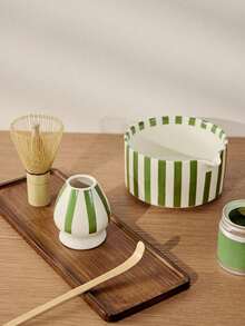Haus Hana Black Striped Japanese Matcha Tea Set – Complete Whisking Kit With Bowl, Whisk, Scoop & Gift Box - Multicolor - View 4