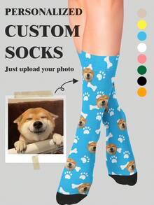 1 Pair Custom Socks, Face Custom Socks,Summer,Pat,Custom Photo Socks, Custom Funny Socks, Cute, Adult Socks, Socks For Humans Only, Graduation Gifts - Multicolor - View 10