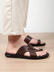 New Men's Middle Eastern Style Breathable Casual Sandals, Versatile Durable Slippers For Daily Wear, Commuting And Vacation - Brown - View 7