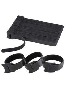 50/70/100pcs Reusable Adjustable Cable Ties, Cable Management Organizer, Cable Straps, Fastening Straps With Hooks And Rings, Multi-Purpose Adjustable Cable Organizer Straps, Hook And Loop Straps, Wrap And Hook And Loop Straps, Suitable For Computer, Gaming, Wires, Data Cables, Desk, Home Office, Cable Storage And Gardening Ties Essential - T-type Cable Tie - View 7