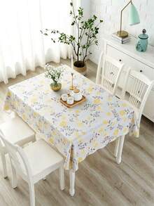 1PC Green Black Plaid & Leaf Print PVC Composite Flannel Tablecloth, Waterproof Oilproof Spill-Proof Table Cover, Easy Clean Reusable Rectangular Tablecloth For Kitchen, Dining Room, Party, Home Decoration - Multicolor - View 4