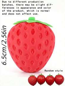 1pc Strawberry Squishy Stress Relief Toy, Color-Changing Squeeze Toy, Elastic Rebound, Cute Strawberry Shape, Light-Activated Color Change, Suitable For Adults/Daily Use - Multicolor - View 9