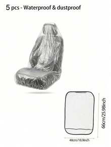 Disposable Car Seat Covers, Transparent Dust-Proof Seat Covers, Waterproof And Stain-Resistant, Universal Protective Film, Suitable For Sedans, Trucks And Various Car Seats, Lightweight And Foldable, High-Quality PE Material, Elastic Band Design, Keep Car Interior Clean - Multicolor - View 19