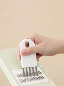 1pc Universal Computer Cleaning Kit: Soft Brush Keyboard Cleaner, Crevice Scraper And Keycap Cleaner, Lid Cleaning Brush, Curved Handle Deep & Shallow Slot Keyboard Cleaner, Baby Bottle Brush, Desktop Cleaning Set, Multi-Function Brush, Back To School Brush, Home Decor, Decorative Item, Home Accessory - A - View 4